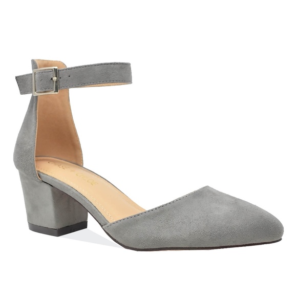 Women's  Gray Suede D'Orsay Pump - Picture 3 of 3